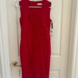 NWT Calvin Klein Red Sleeveless Dress